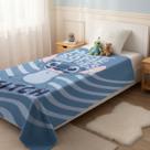 Cobertor Stitch Solteiro 1,50x2,00m Macio e Sedoso Produto Licenciado Jolitex Cor:Azul