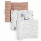 Cobertor Swaddle Blanket Little Unicorn, pacote com 3 unidades, algodão 120x120 cm