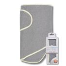 Cobertor Swaddle Wrap Miracle cinza com acabamento amarelo