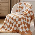 Cobertor Throw Bedsure Xadrez Camelo 125x150cm - Super Macio