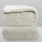 Cobertor Urso Relevo Sherpa Branco - Laço Bebê