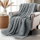 Cobertor Utopia Bedding Flannel Fleece Cool Grey Throw Size Cobertor Utopia Bedding Flannel Fleece Cool Grey Throw Size