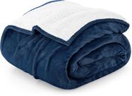 Cobertor Utopia Bedding Sherpa Bed Throw Size Navy 127x152cm Cobertor Utopia Bedding Sherpa Bed Throw Size Navy 127x152cm