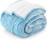 Cobertor Utopia Bedding Sherpa King Size lavado azul 230x260cm