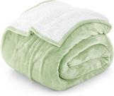 Cobertor Utopia Bedding Sherpa King Size Verde Sálvia 230x260cm
