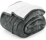 Cobertor Utopia Bedding Sherpa Queen Size cinza 229x229cm