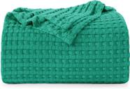 Cobertor Utopia Bedding verde esmeralda 100% algodão Waffle 300GSM