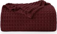 Cobertor Utopia Bedding Waffle 100% algodão 300 g/m2 cor de vinho