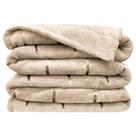 Cobertor Veneza Queen Manta Ultrasoft Premium Listrada Extra Macia - Bege