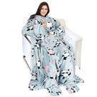 Cobertor vestível Catalonia Panda Print Fleece Mangas e Pés