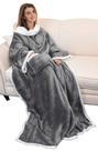 Cobertor vestível Catalonia Sherpa Fleece com mangas 72x55in