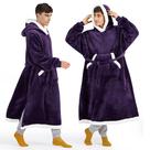 Cobertor Vestível com Capuz Bedsure - Sherpa Longo, Roxo Escuro