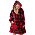 Cobertor vestível com capuz Giggling Getup Sherpa Fleece Red Plaid