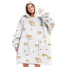 Cobertor vestível com capuz Gocvo Oversize Fluffy com bolso