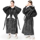 Cobertor vestível com capuz Touchat para mulheres Sherpa Fleece