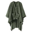 Cobertor vestível Mowkim Sherpa Fleece Shawl com bolsos verdes