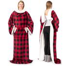 Cobertor vestível PAVILIA Sherpa Fleece para adultos Buffalo Red