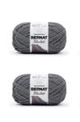 Cobertor Yarn Bernat, cinza escuro, pacote com 2, 300 g, poliéster, 6, super volumoso