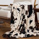 Cobertor Yiyhuxf Cow Print Flanela de pele sintética 150x125cm