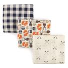 Cobertores Swaddle Blankets Hudson Baby, musselina de algodão 46x46cm, pacote com 3