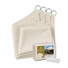 Cobertura Sombreamento Shade Sail Areia 5x3 Metros Poliéster Resistente à Água com Cordas Brancas Para Toldo