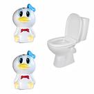 Coberturas Cerâmicas para Parafusos do Vaso Sanitário, 2 Peças, Pato Azul Decorativo