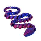 Cobra Articulada 67 cm Impressão 3d Decoração Cor Bicolor Lilás e Azul Cobra Articulada 67 cm Impressão 3d Decoração Cor Bicolor Lilás e Azul