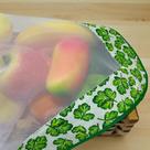 Cobre Alimento em Voal com Barrado Duplo 68 x 68 cm Folhas