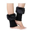 Cobre-botas Femininos De Inverno Quentes Com Pelo, Curtos, Estilo Chinelo, Aquecedores De Pernas De