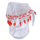 Cobre Jarra em Pedraria Transparente e Vermelho 25cm