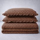 Cobre Leito Balle Casal King 3 peças Colcha Cama Marrom
