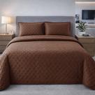 Cobre Leito Balle Casal Queen 3 peças Colcha Cama Marrom