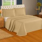 Cobre Leito Cama Casal Queen 3 Peças Liso Matelado