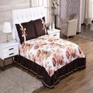 Cobre Leito Casal Isabela Floral Tabaco Enxovais Aquarela 3 peças Cobre Leito Casal Isabela Floral Tabaco Enxovais Aquarela 3 peças