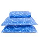 Cobre Leito Casal Padrão Classic Estampado 160 Fios 3 Peças - Poa Azul