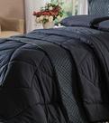 Cobre Leito Casal Soft Touch 3 Peças 300 Fios Preto