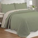 Cobre Leito Colcha By-Collor Queen 3 Peças Verde-Cinza - 100% Poliéster Cobre Leito Colcha By-Collor Queen 3 Peças Verde-Cinza - 100% Poliéster