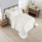 Cobre leito Colcha Plissê Queen Kit 03 Peças com Textura Plissada Supersoft