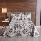 Cobre Leito Colcha Refúgio Piquet Casal Padrão 3 Peças - Floral Marrom Cobre Leito Colcha Refúgio Piquet Casal Padrão 3 Peças - Floral Marrom