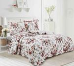 Cobre Leito Colcha Solteiro Dupla Face Evolution Patchwork Estampada Camesa