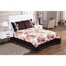 Cobre Leito Isabela Queen 3 Pecas - Floral visual com a cor Marrom