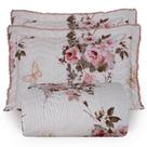 Cobre Leito King Confort Print Micropercal 300 Fios Toque de Algodão 3 Peças - Flores Rose - 100% Poliéster