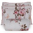 Cobre Leito King Confort Print Micropercal 300 Fios Toque De Algodão 3 Peças - Flores Rose