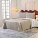 Cobre Leito Lótus King 3 Peças Matelado Bege