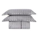 Cobre Leito Matelassê Percal 300 fios Basic Casal Padrão 03 Peças 100% Poliéster - Cinza