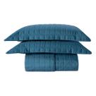 Cobre Leito Matelassê Percal 300 fios Basic Casal Padrão 03 Peças 100% Poliéster - Marinho