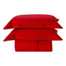 Cobre Leito Matelassê Percal 300 fios Basic Casal Padrão 03 Peças 100% Poliéster - Vermelho