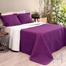 Cobre Leito Plaza Dupla Face Queen 3 pcs - Violeta/Branco Lavive