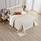 Cobre Leito Queen 200 Fios Matelado Ultrassônico 03 Peças Arcos Baunilha