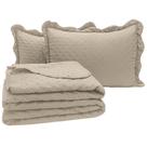 Cobre Leito Queen Bold Dupla Face 300 Fios 3 Peças - Caqui Cobre Leito Queen Bold Dupla Face 300 Fios 3 Peças - Caqui